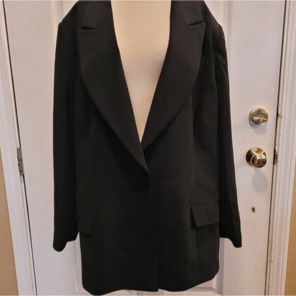 New Sergio Hudson jet black blazer Jacket career work size 3X 3XL - Picture 2 of 8